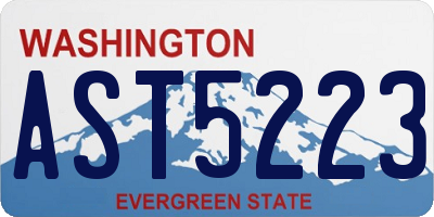 WA license plate AST5223