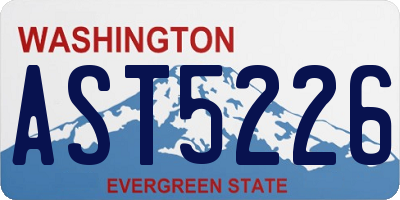 WA license plate AST5226