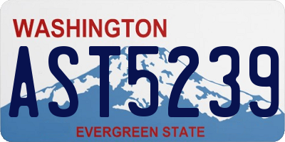 WA license plate AST5239