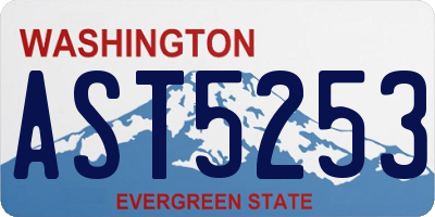 WA license plate AST5253