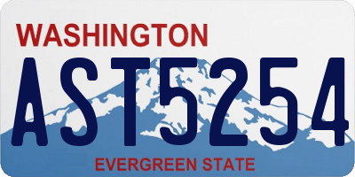 WA license plate AST5254