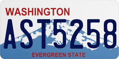 WA license plate AST5258