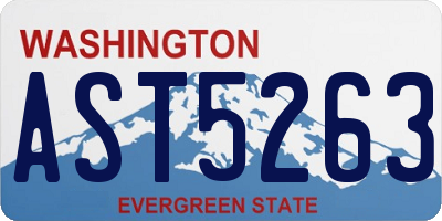 WA license plate AST5263