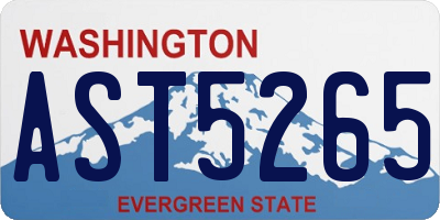 WA license plate AST5265