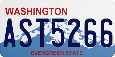 WA license plate AST5266