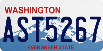 WA license plate AST5267