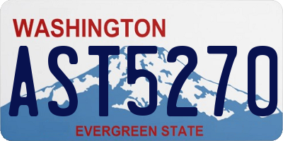 WA license plate AST5270
