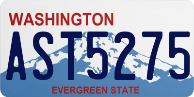 WA license plate AST5275