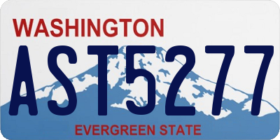WA license plate AST5277