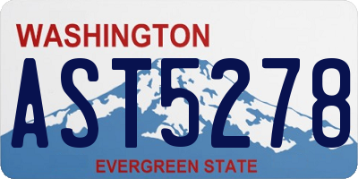 WA license plate AST5278