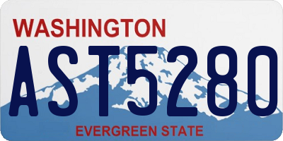 WA license plate AST5280