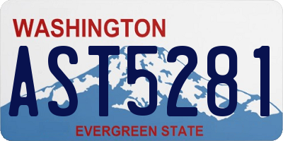 WA license plate AST5281