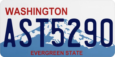 WA license plate AST5290