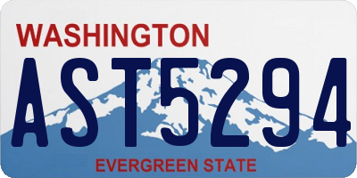 WA license plate AST5294