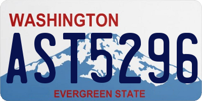 WA license plate AST5296