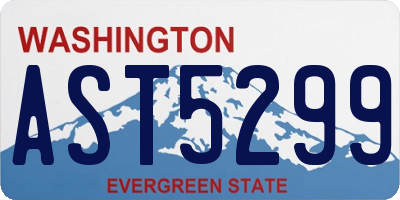 WA license plate AST5299