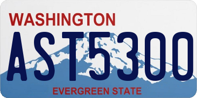WA license plate AST5300