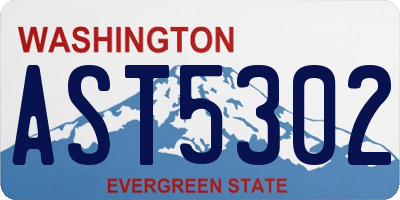 WA license plate AST5302