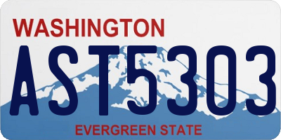 WA license plate AST5303