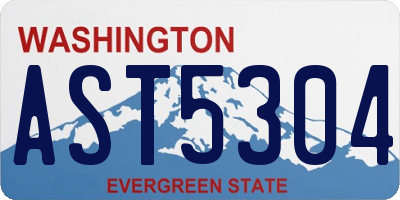WA license plate AST5304