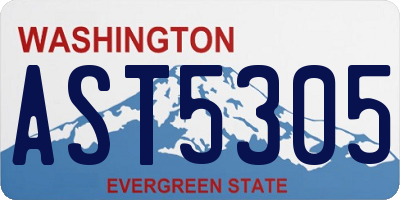 WA license plate AST5305