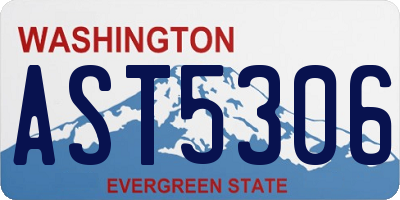 WA license plate AST5306