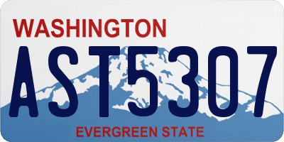 WA license plate AST5307