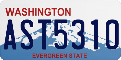 WA license plate AST5310