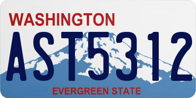 WA license plate AST5312