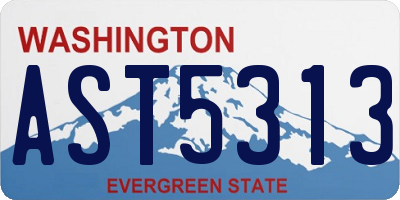 WA license plate AST5313