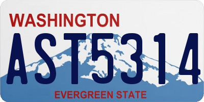 WA license plate AST5314
