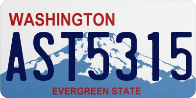 WA license plate AST5315