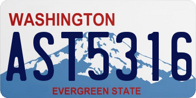 WA license plate AST5316