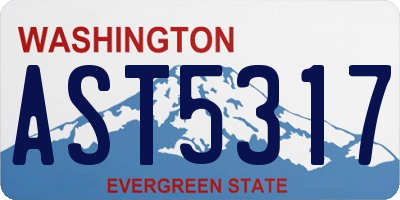 WA license plate AST5317