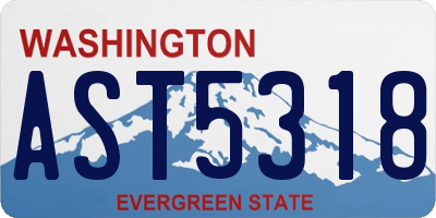 WA license plate AST5318