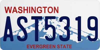 WA license plate AST5319