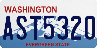 WA license plate AST5320