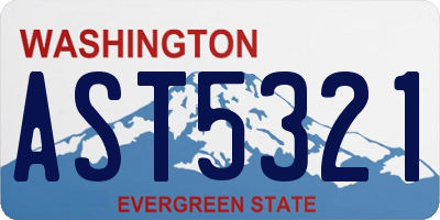 WA license plate AST5321