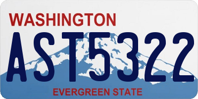 WA license plate AST5322