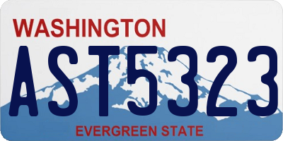 WA license plate AST5323