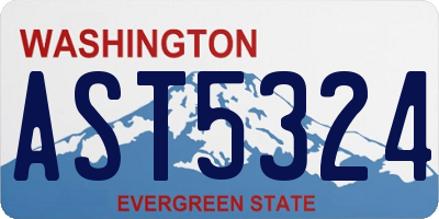 WA license plate AST5324