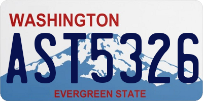 WA license plate AST5326