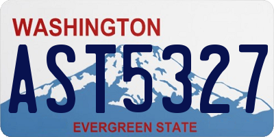 WA license plate AST5327