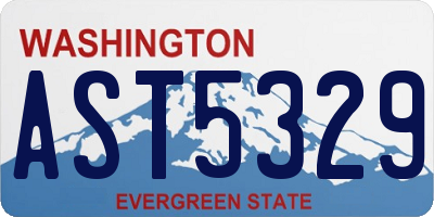 WA license plate AST5329