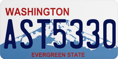 WA license plate AST5330