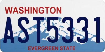 WA license plate AST5331