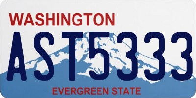 WA license plate AST5333