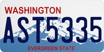 WA license plate AST5335