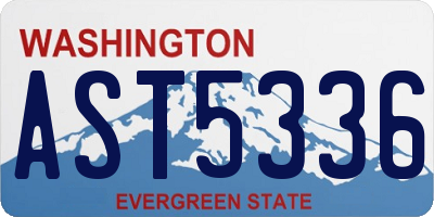 WA license plate AST5336