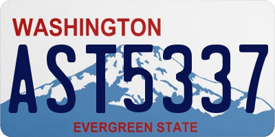 WA license plate AST5337